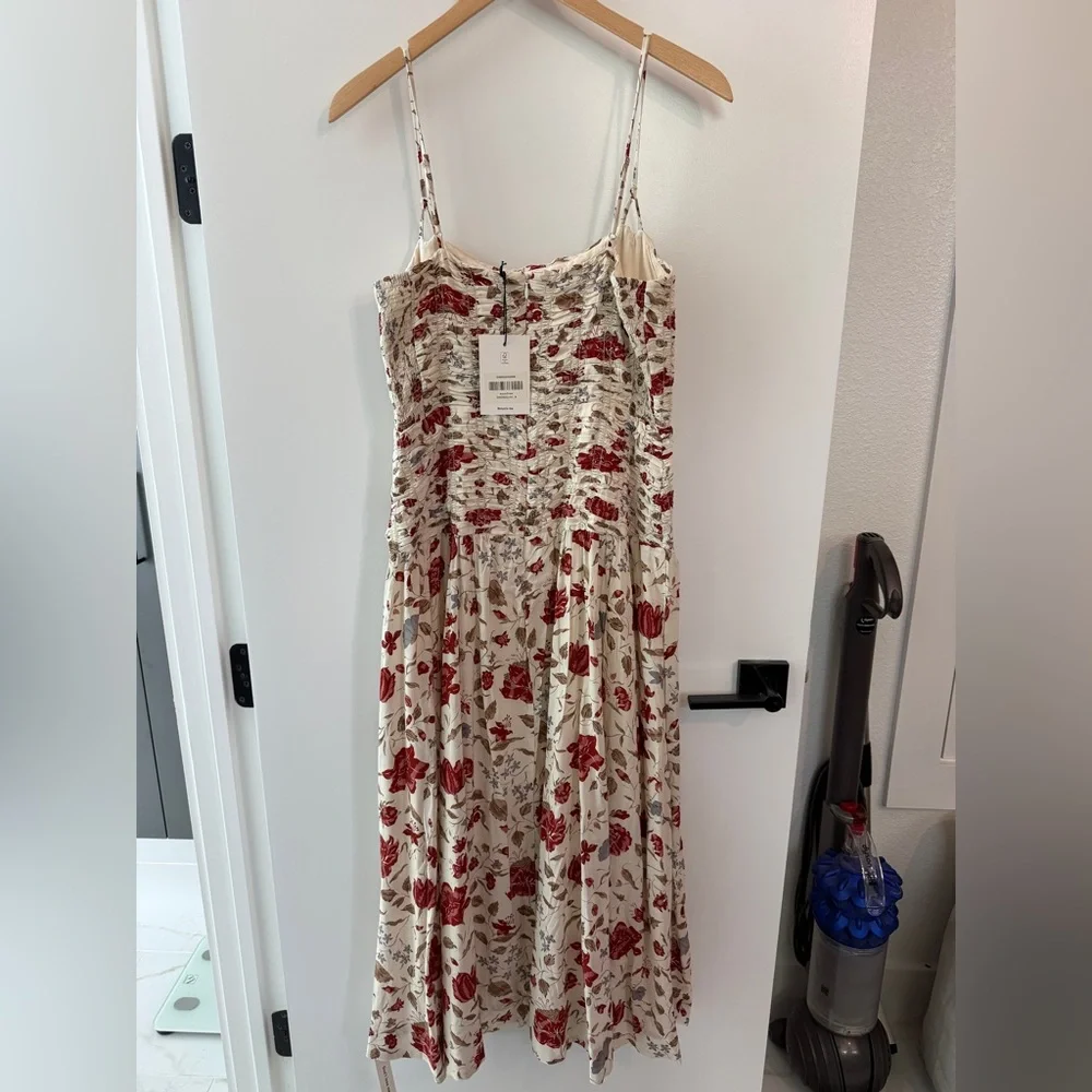 Reformation Azure Smocked Midi Dress in Gwendolyn (Size 8) - NWT - Picture 7 of 14